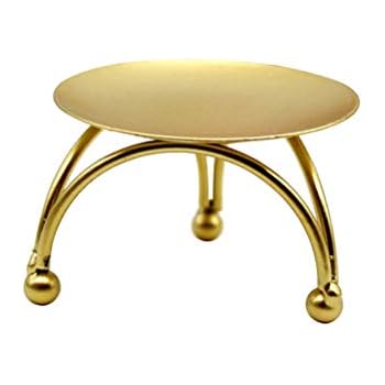 STOBOK Metal Tealight Candle Holders Geometric Round Table Ornament for Anniversiry Wedding Home Ornament Party (Golden)