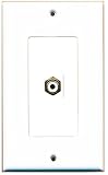 RiteAV - 1 RCA White for Subwoofer Audio Port Wall Plate Decorative - White