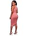 Rela Bota Women's Bodycon Sleeveless Hatler Zipper Sexy Party Midi Dress Clubwear Large Pink