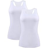 beautyin Women Tank Top with Shelf Bra Racerback Workout Yoga Tops Undershirt