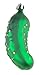 Pickle Christmas Ornament Set by Clever Creations | Metallic Pickles in Green | 3 Pack | Festive Holiday Décor | Lightweight Shatter Resistant | Hangers Included | 1.5