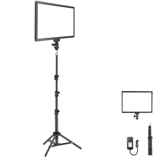 NEEWER 13" Panel Foco LED Video,Kit Iluminación Estudio con Trípode,20W Luz Relleno Bicolor Dimmable Key Light para Grabación Podcast Fotografía Streaming,CRI97+ 2400lux/0,5m 29,6Wh Batería,NL-192AI