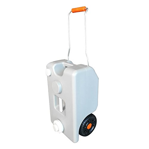 Z ZTDM 25L/6.6GAL Wheeled Water Tank Protable Portable Waste Tote Tank for Outdoor Camping RV White - Thumbnail 6
