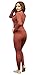 Women's Ultra Soft Thermal Underwear Long Johns Set with Fleece Lined (Large, Bronze)