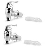 Push Style Spigots for Beverage Dispenser Carafes (2-Pack), Replacement Lever Pour Spouts for Beverage Dispenser, Chrome Design Lock Open Style