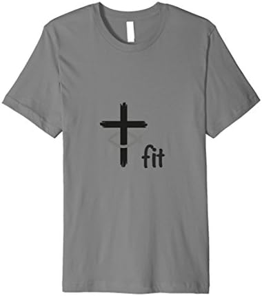 Mens Christian Cross Fit T Shirt Medium Slate