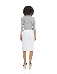 Esteez falda de jean para dama, moderna, corte recto, hasta la rodilla, vaquero elástico, Manhattan