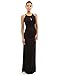 PattyBoutik Women Keyhole Ruched Sides Slit Maxi Dress (Black Medium)