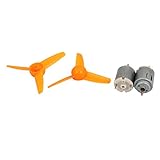 uxcell 2 Set DIY Motor Propeller 140 Motor w Three-Vane Propeller Yellow