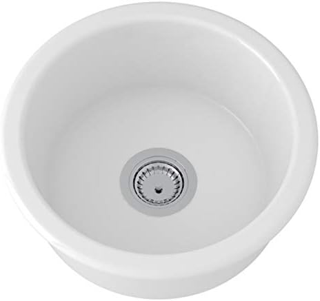 Rohl 6737-00 FIRECLAY KITCHEN SINKS, 18-1/8-Inch Diameter, White (00)