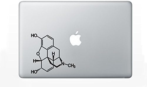 Morphine Chemical Structure Sticker Decal by Buttered Kat (Black)
