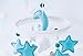 Baby Mobile Felt Nursery Crib Mobile Handmade Baby Shower Gift for Boy (Blue Silver)