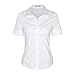 SUNNOW Womens Button Down Shirts Tailored Short Sleeve Shirt Basic Simple Stretch Wrinkle Free Formal Work Blouses White