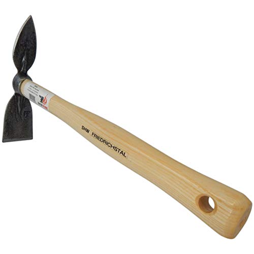Handhacke, stabile geschmiedete Hacke für den Garten, Breit- und Herzblatt, 40cm kurzer ergonomischer Griff von SHW-FIRE – Bild 6