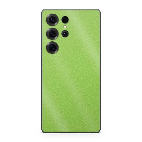 Glossy Glitter Phone Skin Compatible with Samsung Galaxy S25 Ultra - Solid Lime…