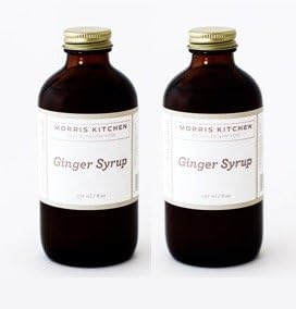 Morris Kitchen Ginger Simple Syrup - 8floz 2 Pack For Cocktails | Coffee | Dessert Toppings | Shaved Ice | Vegan Gluten-Free &amp; Non-GMO Cold Pressed Ginger | Free Book offer on Pkg (GINGER, 2 PK)