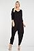 Annabelle Women's Long Sleeve Comfy Harem Jumpsuit Romper With Pockets Black X-Large J8002