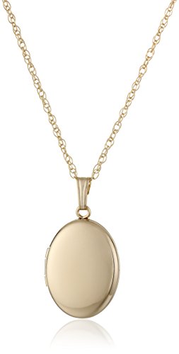 Yellow 14k Gold-Filled Polished Oval Locket Necklace, 18