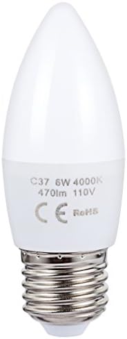 AED Lighting LED Candelabra Bulb, Warm White 4000K, Base E276W, LED Candle Bulbs, 470 Lumens LED Lights, Pack of 1