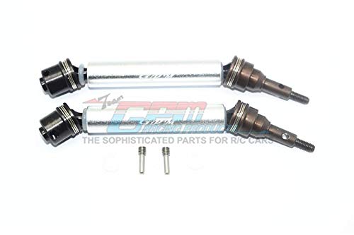 GPM Traxxas XO-01 Supercar Upgrade Parts Harden Steel #45 Front Axle CVD Drive Shaft with Alloy Body - 1 Pair Set Silver