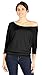 Simlu Dolman 3/4 Sleeve Drape Round Neck Top With Banded Waist - Made In USA, Black, XX-Large