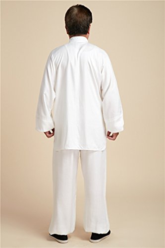 Shanghai Story Martial Arts Men's Tai Chi Uniform Cotton Kung Fu Suit(White,3XL)