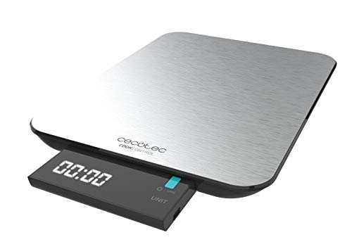 Balance de Cuisine Digitale Cook Control 9000 Waterproof. Haute Précision, Acier Inoxydable, Résistante à l'eau, Grand Ecran LCD Retro-Iluminé Amovible, Jusqu'à 10kg