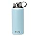 MIRA 32 oz Stainless Steel Vacuum Insulated Wide Mouth Water Bottle | Thermos Keeps Cold for 24 hours, Hot for 12 hours | Double Wall Powder Coated Travel Flask | Pearl Blue
