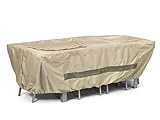 CoverMates  Rectangular Dining Table/Chair Set Cover  106W x 58D x 30H  Elite Collection  3 YR Warranty  Year Around Protection - Khaki