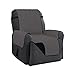 Linen Store Quilted Reversible Microfiber Pet Dog Couch Furniture Protector Recliner Cover (Black / Gray)