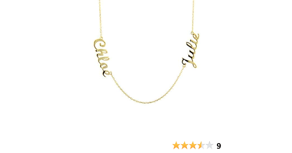14k Solid Gold 2 Names Necklace 