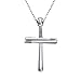 DAOCHONG S925 Sterling Silver Baseball Softball Baptism First Communion Inspirational Cross Pendant Necklace Silver for Boy Men