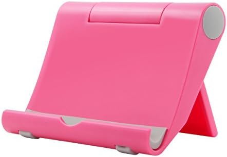 Alltic iPhone Stand, Tablet Stand, Universal Foldable Multi-angle Desktop Holder for Smartphone, Tablet(4-10"), E-reader, Compatible with iPad 9.7, iPad mini, iPhone, Galaxy S8 / Tab and More, Pink