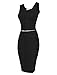 Tom's Ware Women Stylish Crop Top Midi Skirt Two-Piece Bodycon Midi Dress TWCWD110-BLACK-US M