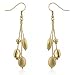 14k Gold Plated Matte and Shiny Bead 3-Strand Dangle Drop Earrings
