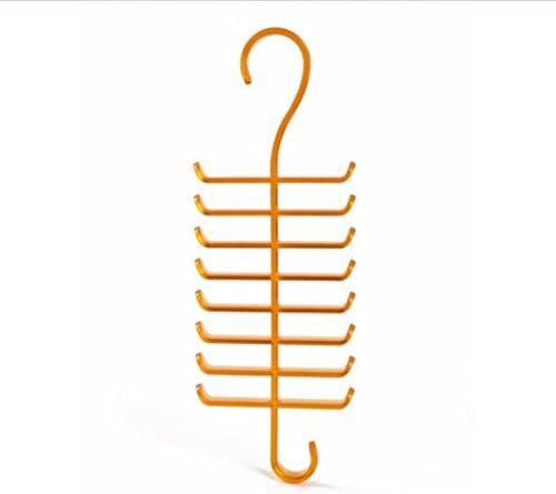WWZY Plastic Creative Home Fish bone Tie Pylon Leather belt Scarf Arrangement Storage Hangers (pack of 3) , orange