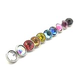 10 Colors Lot New 14g 4mm Flat Crystal Dermal Anchor Top Heads Surgical Steel
