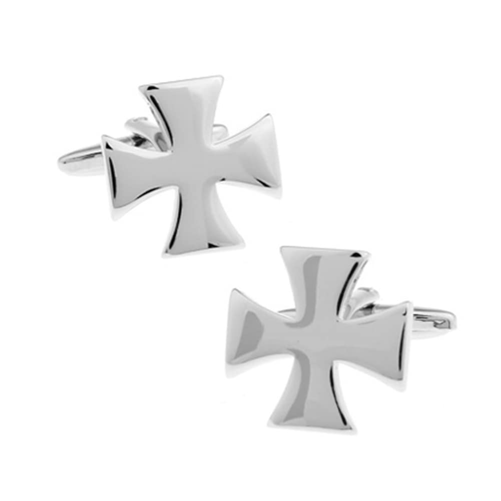 Knights Templar Cross Design Cufflinks Silver Cuff Links