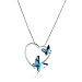 Heart Butterfly Sterling Silver Necklace / Pendant Women / Girls Jewelry gift for Birthday, Wife, Girlfriend, Couples, Teenager