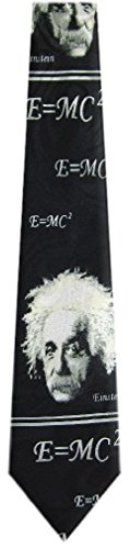 FP-202 - Black - White - Mens Einstein Necktie