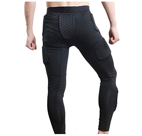 Men's Padded Compression Set Protector for Football Baseball Soccer Basketball Bike Rugby Paintball Snowboard Ski Volleyball Training - Thumbnail 4