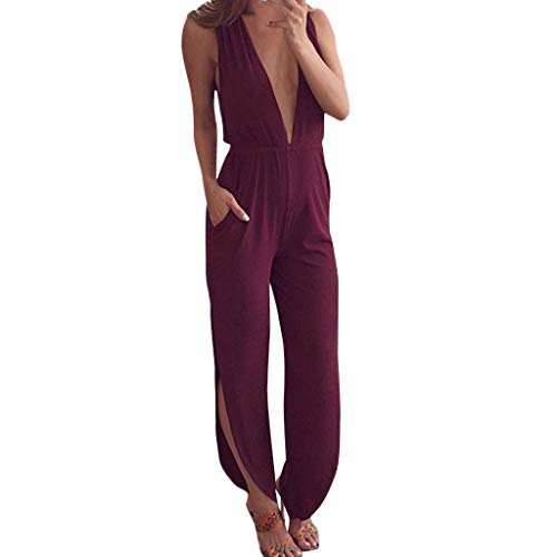 KYLEON Women's Jumpsuits Rompers Sexy Deep V Neck Sleeveless Girls