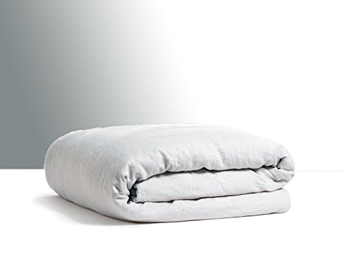 Bamboo Linen High Performance Duvet Cover (Comforter Cover) Set Tranquility (White, King/Cal King)