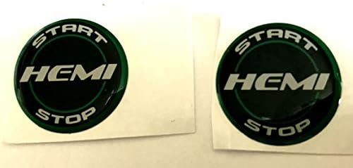 Foxxi 2X Custom 392 Hemi Challenger Charger Ignition Start Push Button Overlay Decal Emblem Badges For 2008-2018 DODGE CHALLENGER Charger Gift (Hemi Green)