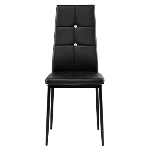 Kitchen Dining Chairs Set of 6 with Sturdy Metal Legs, High Backrest Dining Breakfast Chair for Home Kitchen Living Room (6PCS+Black)