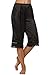 Avidlove Women Lingerie Satin Lace Pettipants Snip-it Culottes Slips Bloomers Split Skirt,Style1-Black (FBA),X-Large