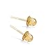 14k Yellow Gold Tiny Butterfly Stud Earring with Pink Enamel in Secure Safety Screw-backs