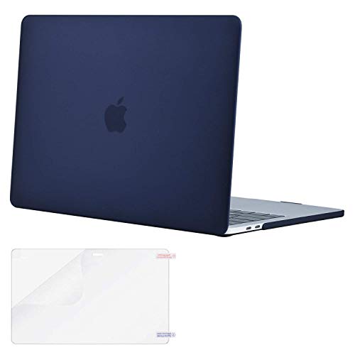 MOSISO MacBook Pro 13 inch Case 2019 2018 2017 2016 Release A2159 A1989 A1706 A1708, Plastic Hard Shell Cover & Screen Protector Compatible with MacBook Pro 13 with/Without Touch Bar, Navy Blue