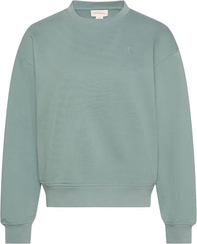 Donna Felpa Archive Logo French Terry Girocollo, Grigio (Autumn Green), M