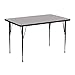 Flash Furniture Wren 30''W x 48''L Rectangular Grey Thermal Laminate Activity Table - Standard Height Adjustable Legs